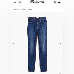 Madewell Curvy High-Rise Skinny Jeans in Moreaux Wash Size 27